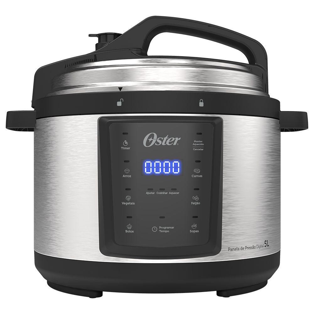 Panela de Pressão Elétrica Oster OPAN920 5 Litros Painel Digital 900W 9 Sistemas de Segurança - Home Appliances