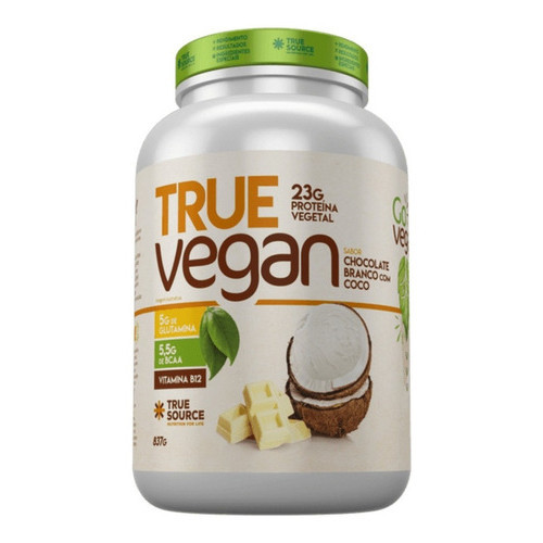 Whey Protein Vegano True Vegan Chocolate Branco com Coco 837g True Source