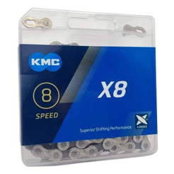 Corrente 8v Kmc X8 Silver 116 Elos + Power Link 3x8v 16v 24v 7v 21v MTB Speed