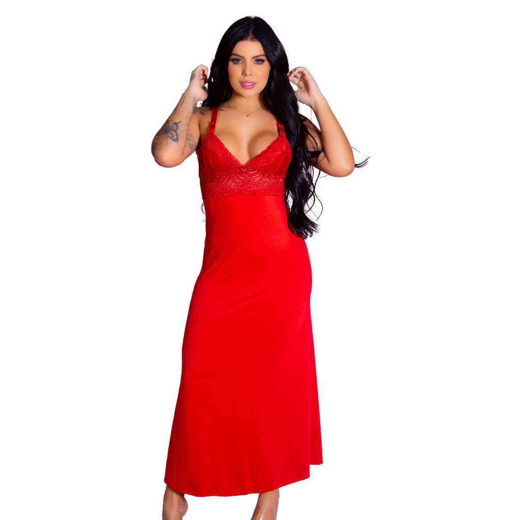 Camisola Longa Amamentação Romantic Moda Gestante Confortável Com Abertura Frontal Elegante em Oferta na Shopee