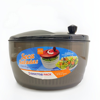 Centrífuga De Salada Secador Verduras Manual 4 Litros Fume em Oferta na Shopee