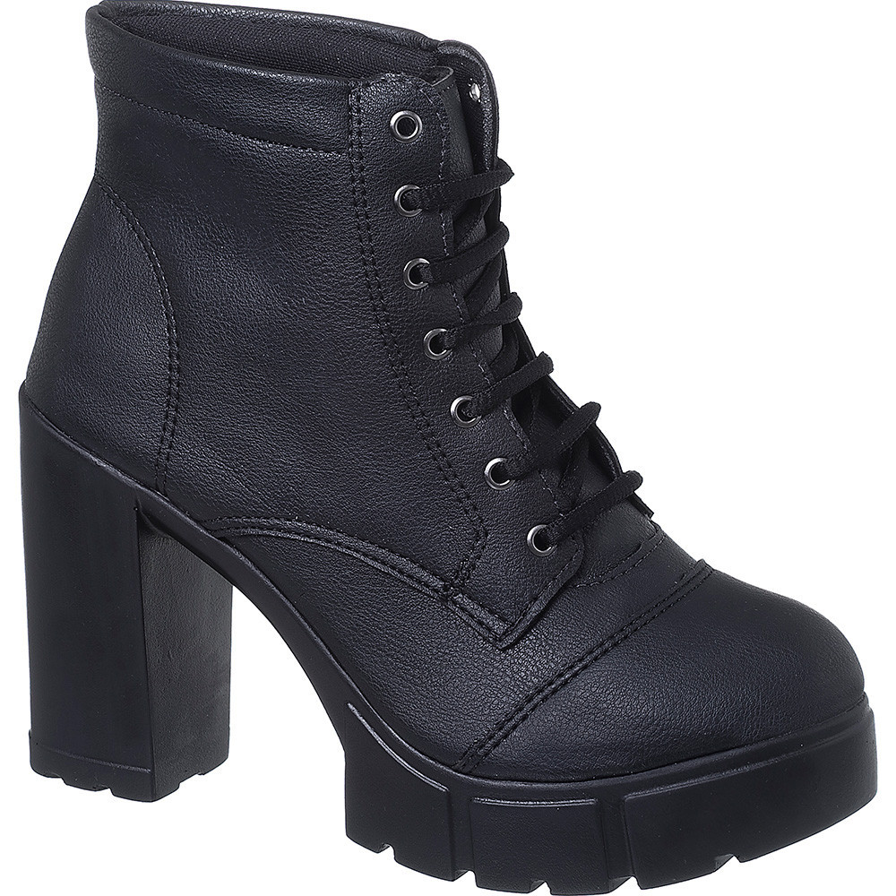 Coturno Feminina Conforto  Cano Curto Salto Médio Grosso em Oferta na Shopee