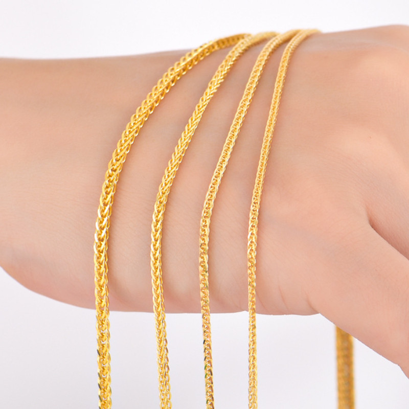 18k Ouro Chopin Corrente 925 Prata Esterlina Colar Feminino Clavícula Camisola Casal Presente De Casamento Jóias Acessór