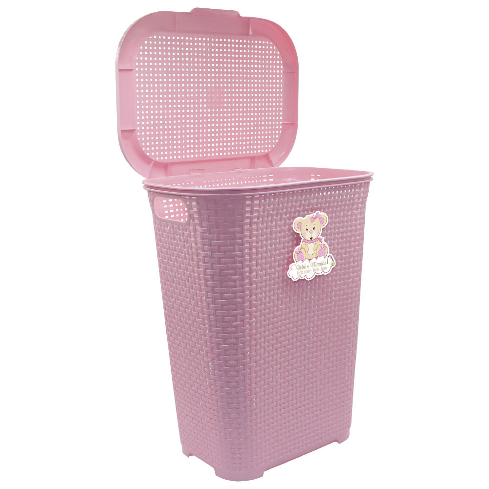 Cesto Organizador Roupas 30L Com Tampa Infantil Bebê