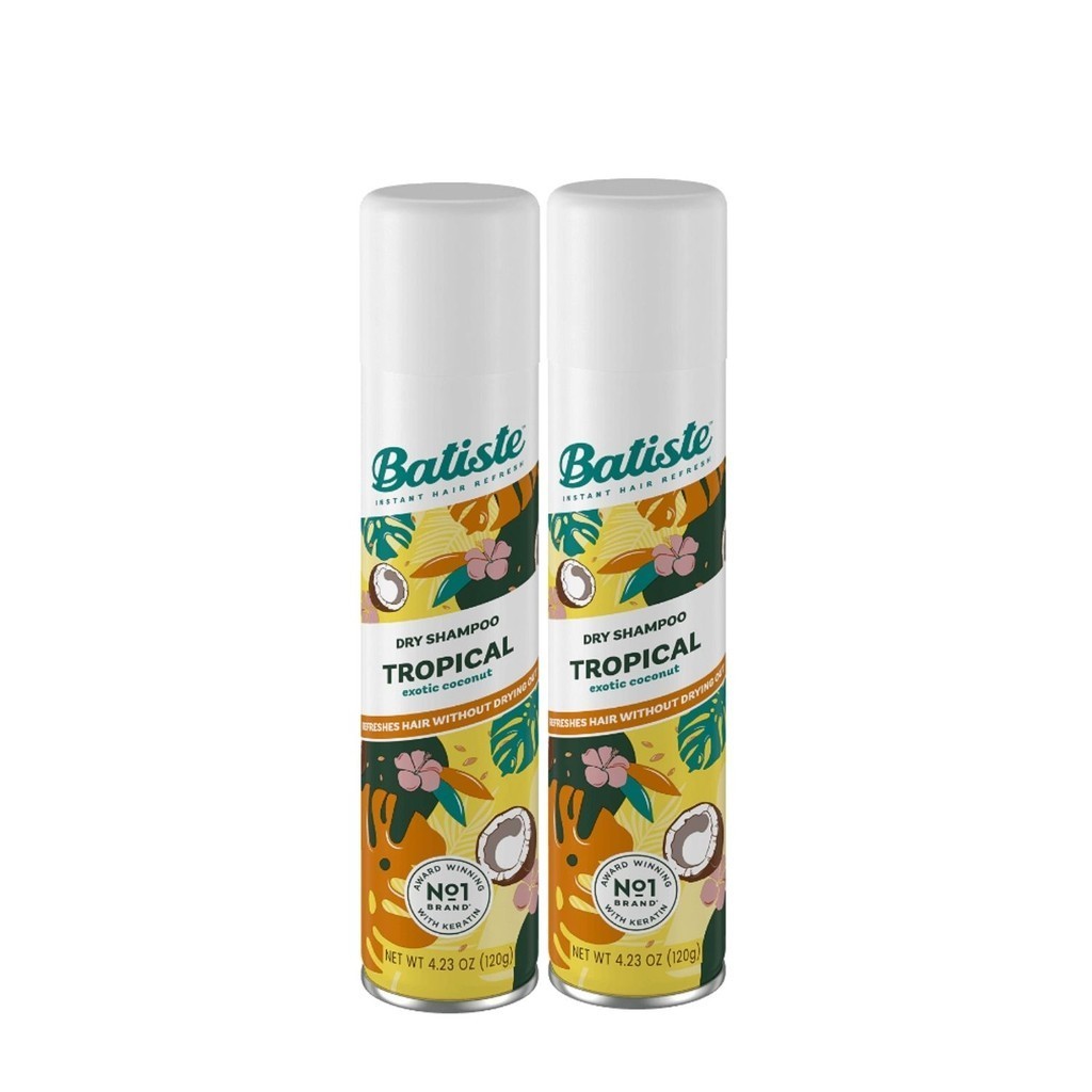 Kit Shampoo a Seco Batiste Tropical, 200ml / 120g (com 2 unids) - Dry shampoo