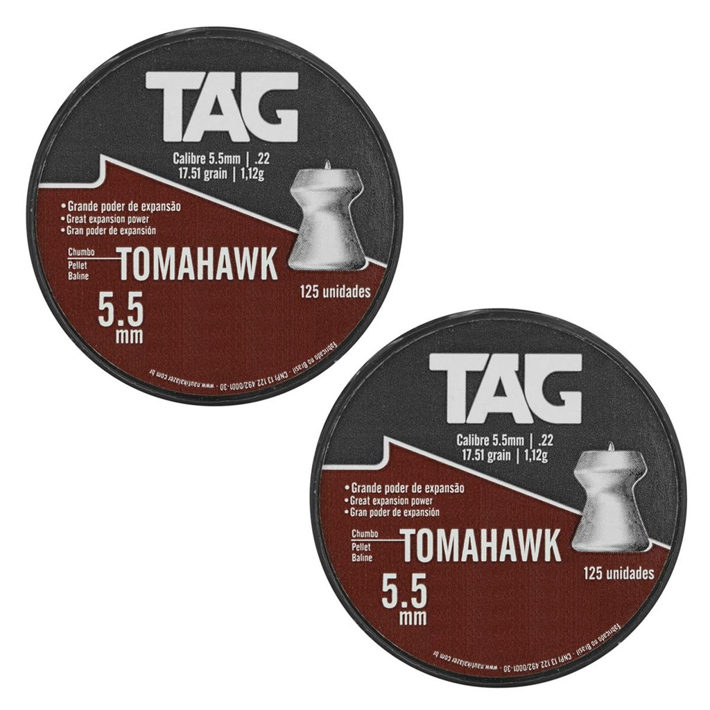 2un - CHUMBINHO TOMAHAWK 5,5MM - C/ 125PC - TAG em Oferta na Shopee