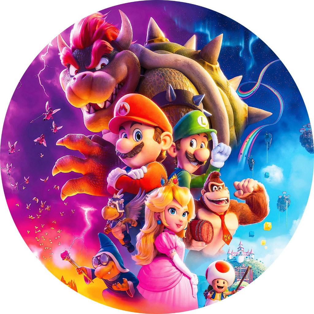 Painel Redondo Tecido Sublimado Mario Bross 50x50 c/elastico em Oferta na Shopee