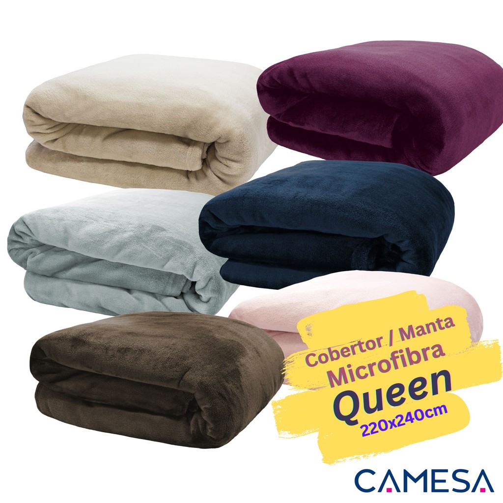 Cobertor Manta de Microfibra Neo Velour 300g/m² Queen 2,20x2,40m – Camesa