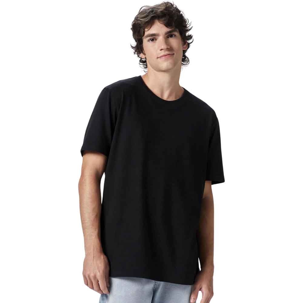 Camiseta Básica Hering Manga Curta World Preto