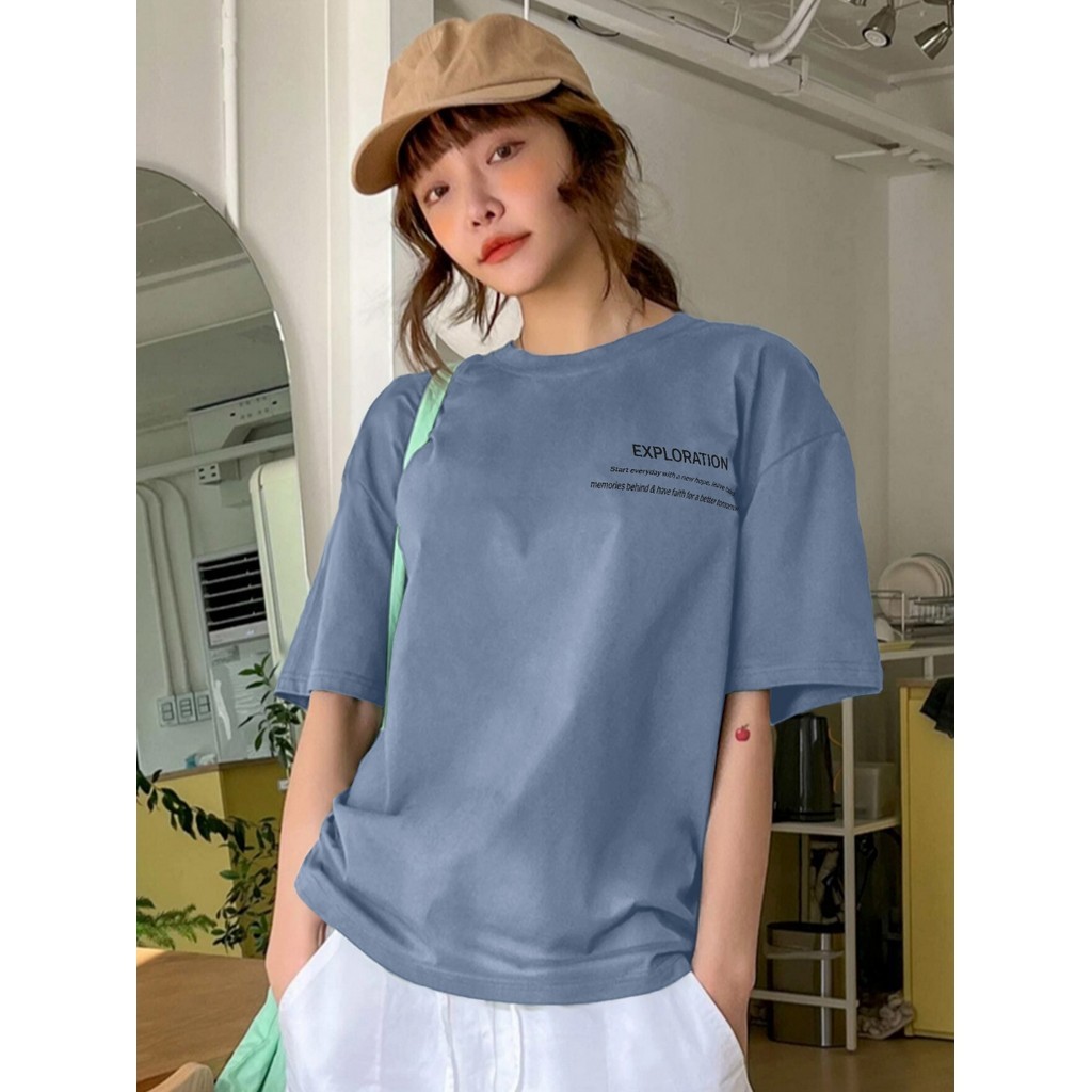 Camiseta Oversized Feminina Academia Blusa Streetwear Unissex Estilo Blogueira Confortável Camisa