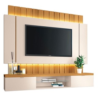 Painel para TV Home Suspenso Illusion 1.8 Off White Cinamomo - HB Móveis em Oferta na Shopee