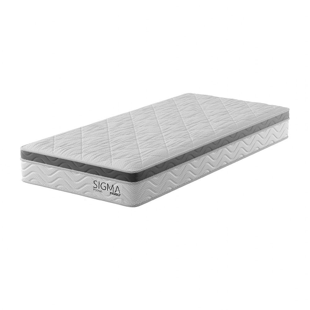 Colchão Solteirão Sigma Molas Ensacadas (22x108x198) Branco e Cinza - Home & Living