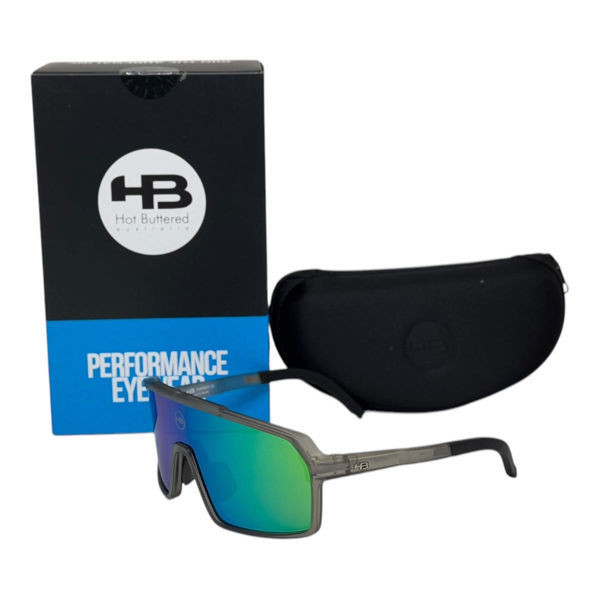 OCULOS CICLISMO HB GRINDER MATTE SMOKY QUARTZ LENTE GREEN CHROME