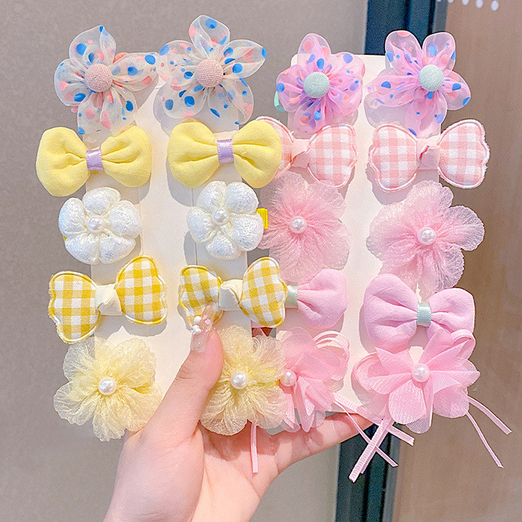 10 Pçs Princesa Fada Arco Grampo De Cabelo Tecido Flor Das Crianças BB Clipe Menina Acessórios Para O Presente