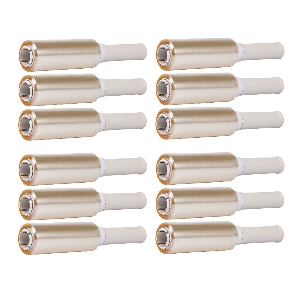 Kit 12 Rolos Fácil Film 12x70m Multiuso Dispafilm Transparente com Cabo Protege Cozinha Estética