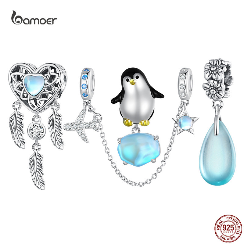 Bamoer Charm de Natal Prata 925 Floco de Neve Pingente Hipoalergênico​