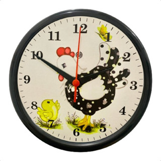 Relógio Parede Cozinha Sala Plasfort Galinha Cocoricó Preto em Oferta na Shopee