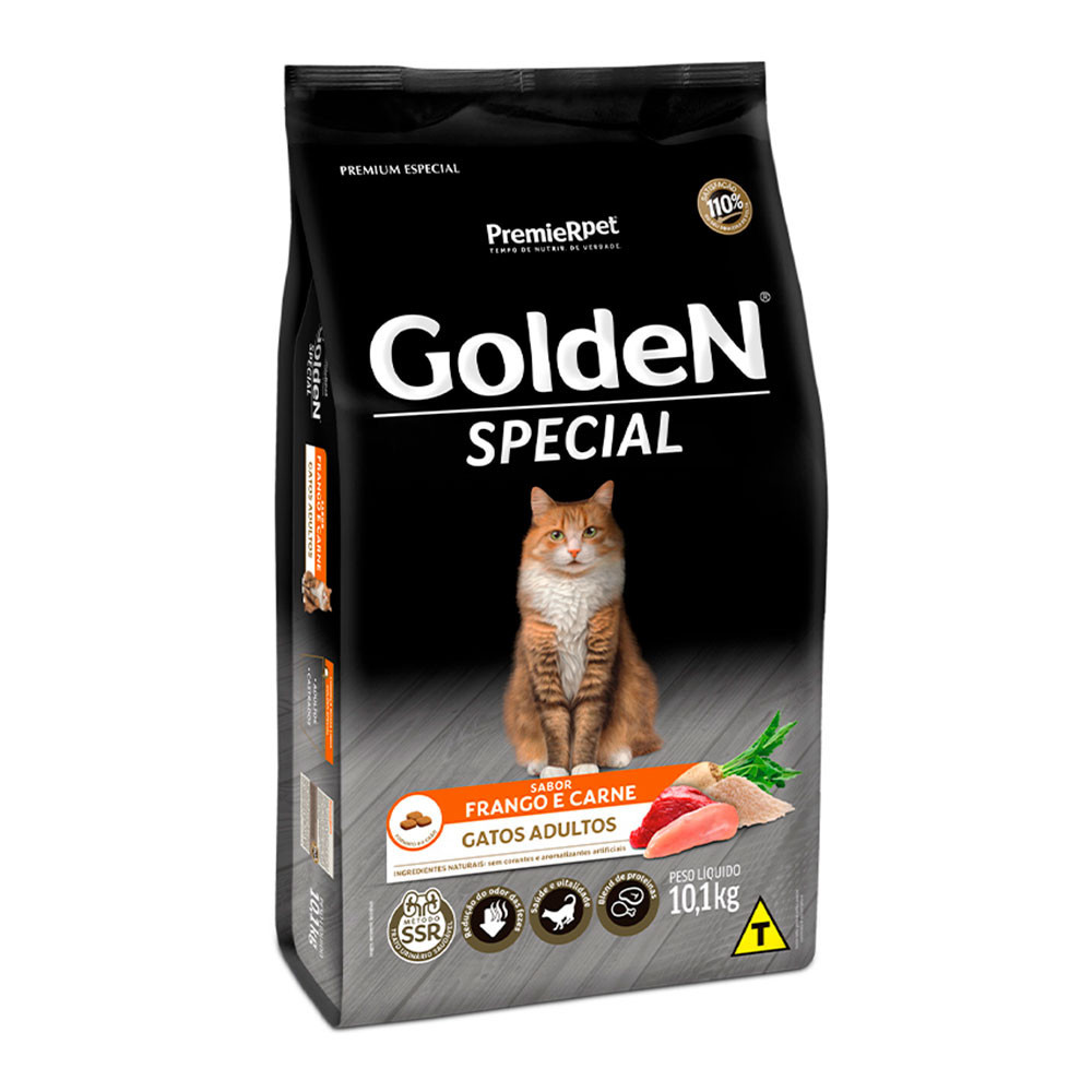 Ração Golden Special Gatos Adultos Frango e Carne 10,1kg - Pets