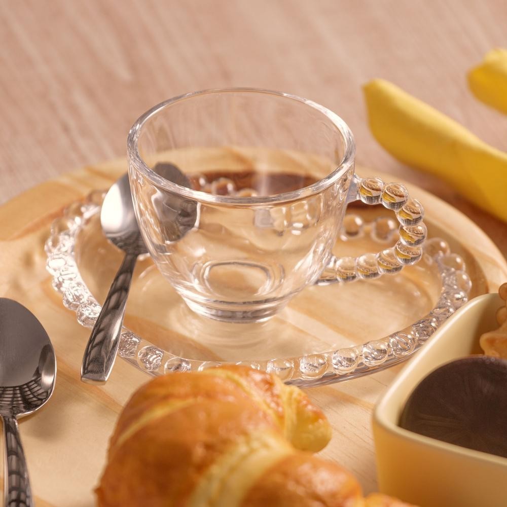 Conjunto 4 Xícaras de Chá Wolff Pearl Coração de Cristal 180ml em Oferta na Shopee