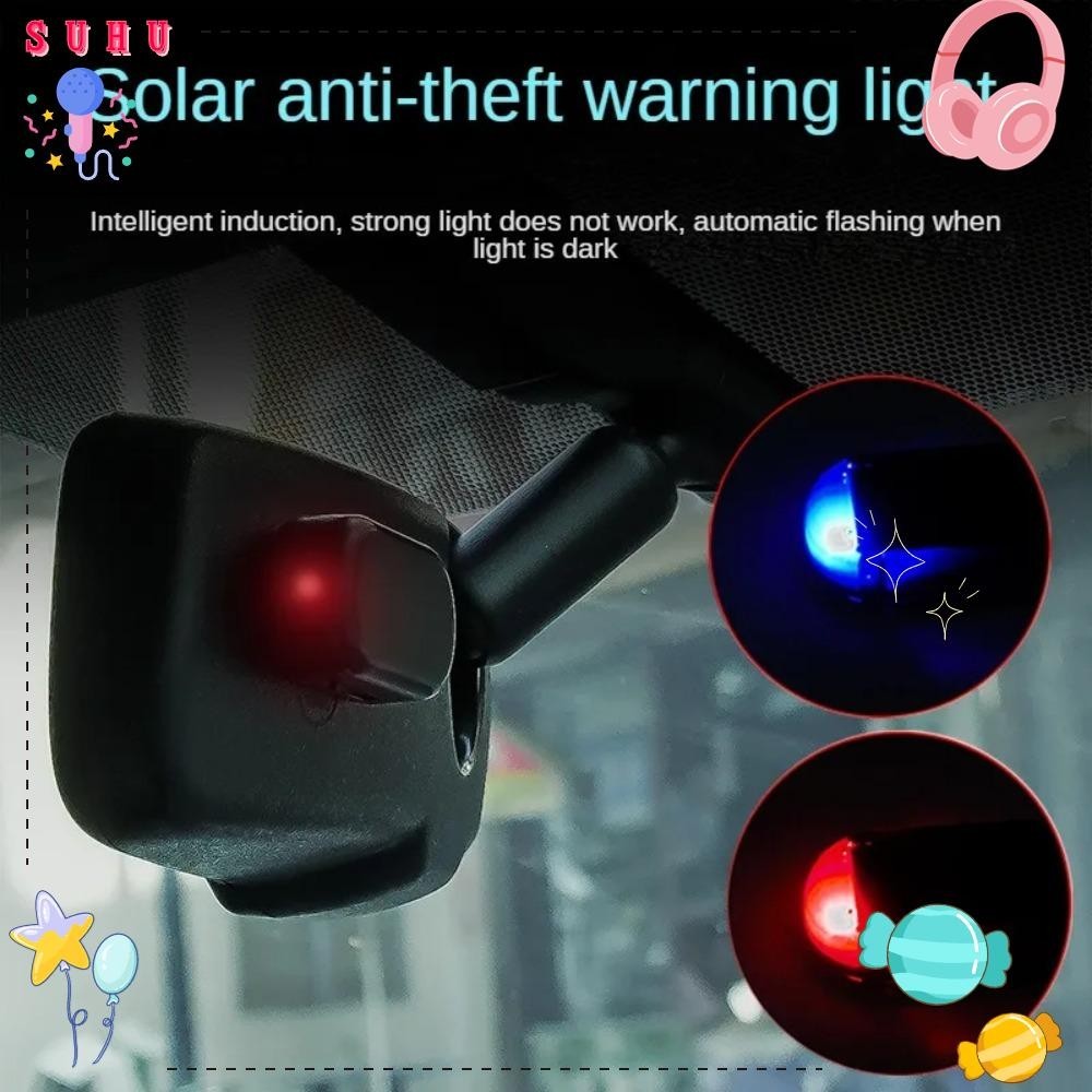 SUHU Luz De Segurança Falsa Para Carro , Lihgt Simulado Com Energia Solar , LED Intermitente Lâmpada De Alarme Anti-Roubo