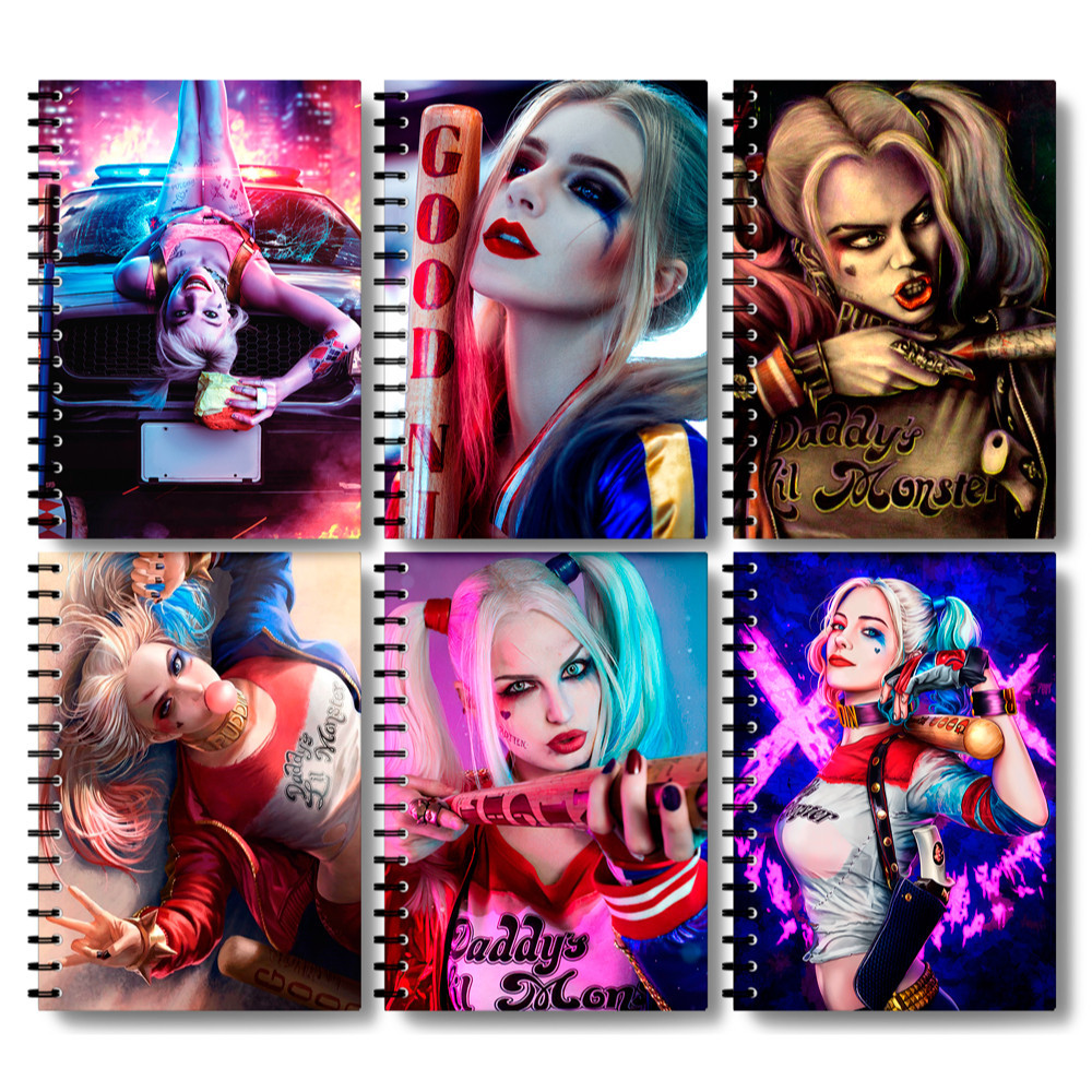 Adesivos Personalizado Capa para Caderno Arlequina [ 07-12 ] Harley Quinn Esquadrao Suicida Aves Rapina full hd 8k casa America3