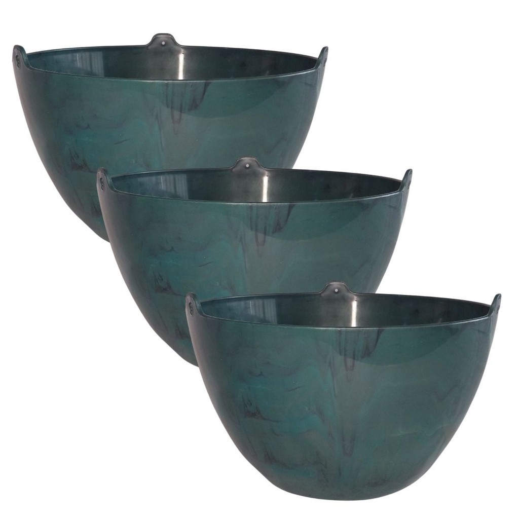Kit 3 Vaso Cuia Cachepô Elegance Cuia Com Alça 01 Verde Guatemala Grande Para Decoração e Plantas Pendentes - Nutriplan