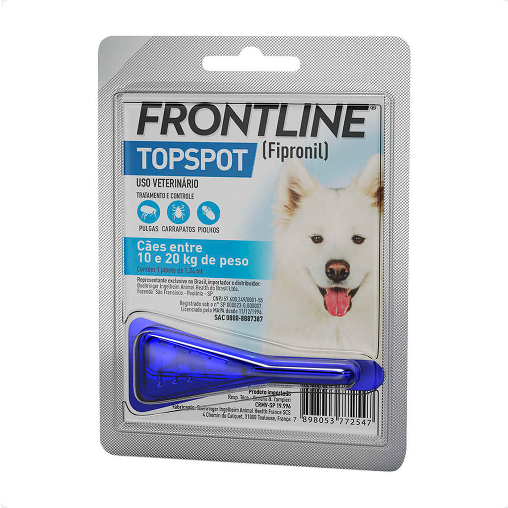 Frontline Top Spot para Cães 10 a 20Kg - 1 Pipeta 1,34ml