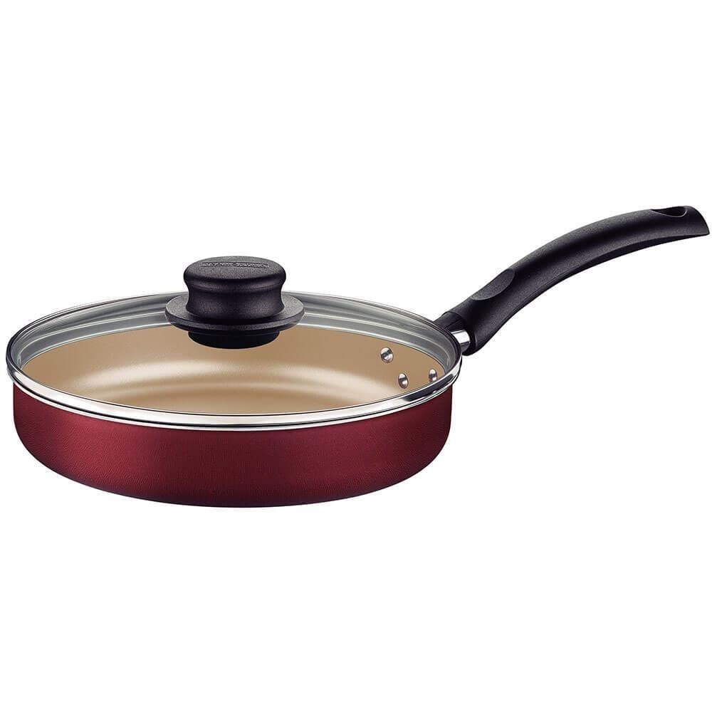Frigideira Reta Tramontina Turim em Alumínio com Antiaderente Starflon Max Vermelho 22 cm 1,7 L