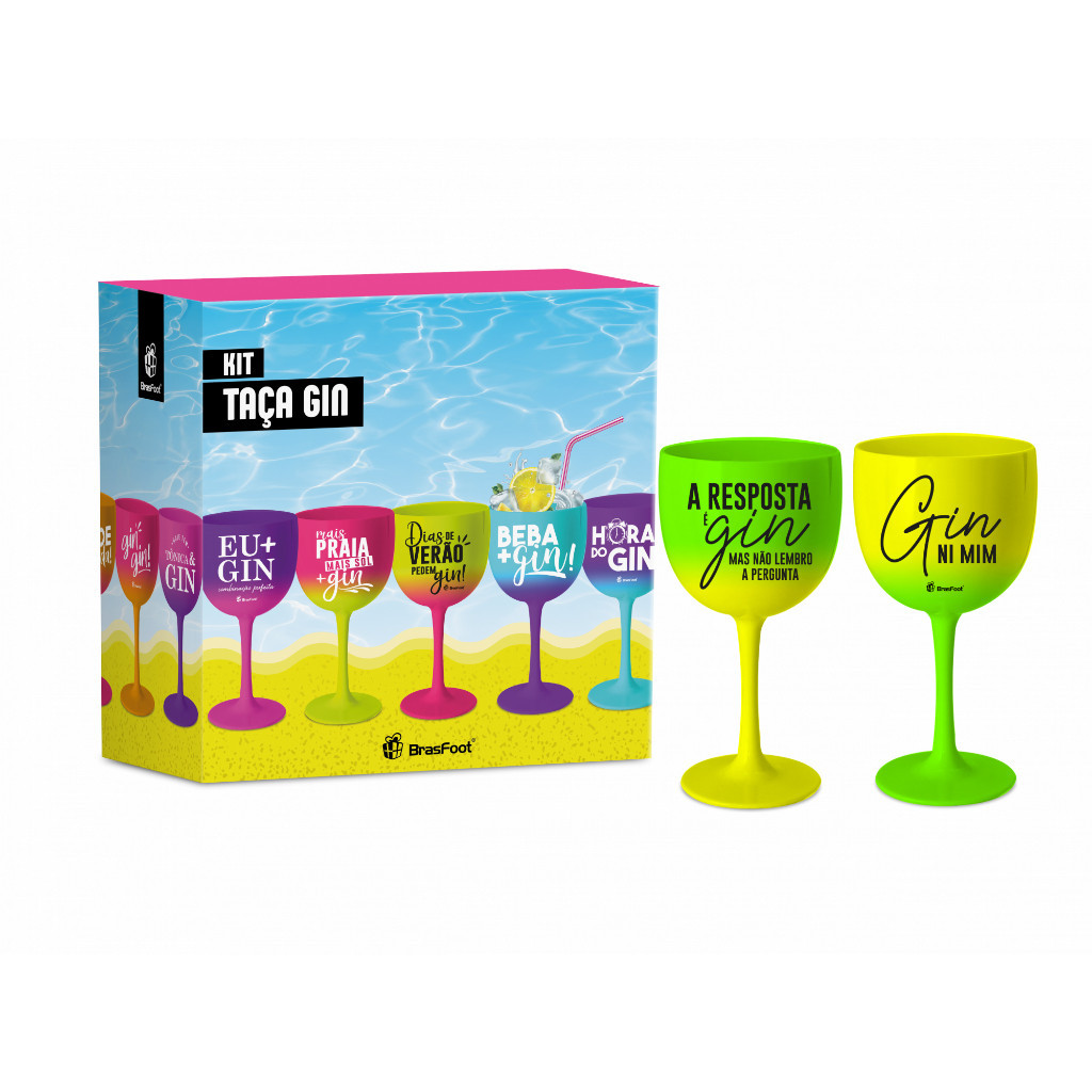 Kit 2 Taças Festas para Drinks Coquetéis Gin 580 ml - A Resposta É Gin