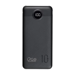 Carregador Portatil Power Bank Turbo i2GO 10000mAh 20W Com Diplay 1 USB-C e 2 USB-A