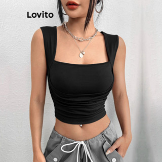 Lovito Regata Básica Lisa Casual Para Mulheres LNL36012 (Rosa Choque/Branco/Preto)