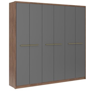 Guarda Roupa Casal 6 Portas Belmont Carraro Freijó/Titânio