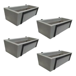 Kit 4 Suportes com Jardineira Cinza para Jardim Vertical