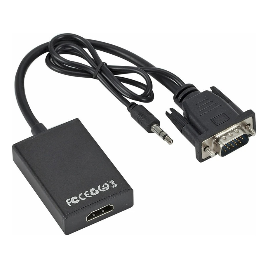 Conversor VGA Para HDMI Com Áudio E Vídeo Full Hd