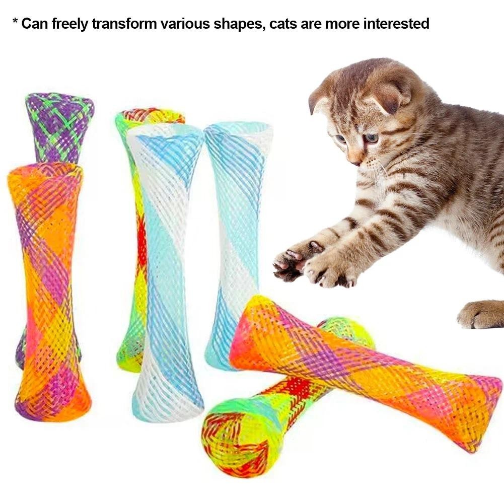 10 Bastão De Brinquedo Com Molas Para Gatos Em Forma De Mola Dobrável Livremente Gato Gatinho Multicolor Saltitante Brinquedos Interativos Animais De Estimação