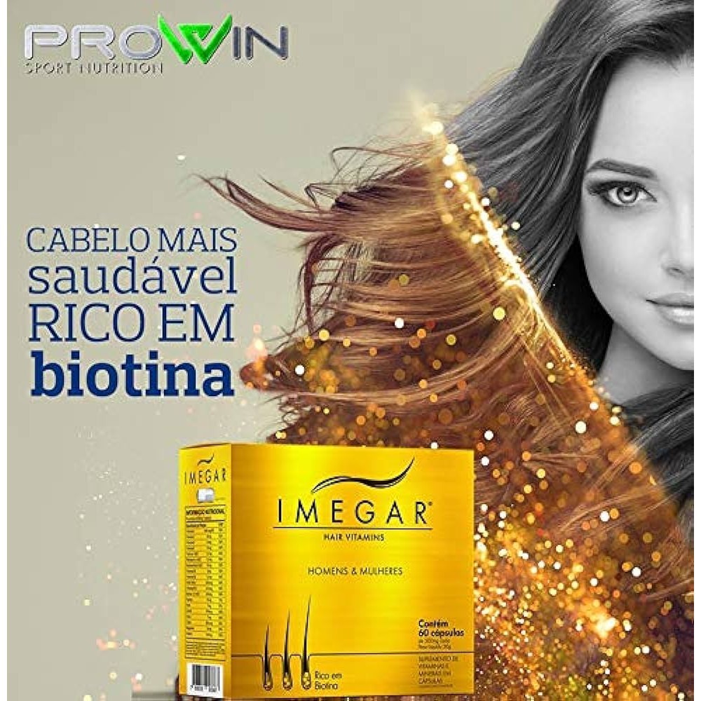 Kit 2 Caixas Imegar Hair Vitamins Para Homens e Mulheres - Tratamento Completo com Total 120 Cápsula