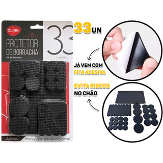 Kit 33 Protetores Adesivos De Borracha Para Pés De Cadeira Mesa Móveis Em Geral Clink em Oferta na Shopee