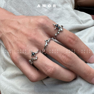 Anel Irregular Black Gemstone Starlight , Design Único , Abertura Personalizado Homem E Mulher em Oferta na Shopee