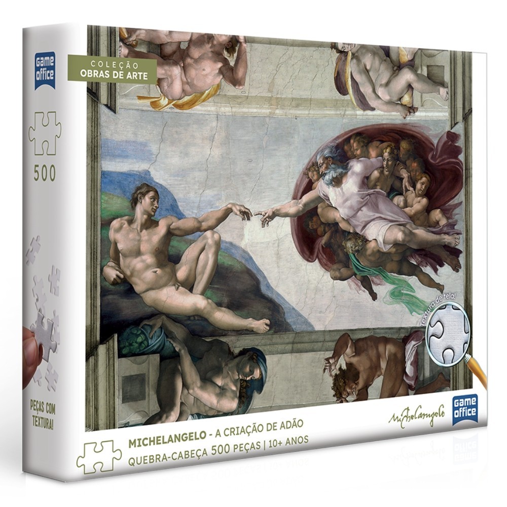 QUEBRA CABEÇA A CRIAÇÃO DE ADÃO MICHELANGELO 500 PEÇAS TOYSTER COLEÇÃO OBRAS DE ARTE PINTOR PUZZLE em Oferta na Shopee