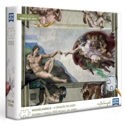 QUEBRA CABEÇA A CRIAÇÃO DE ADÃO MICHELANGELO 500 PEÇAS TOYSTER COLEÇÃO OBRAS DE ARTE PINTOR PUZZLE