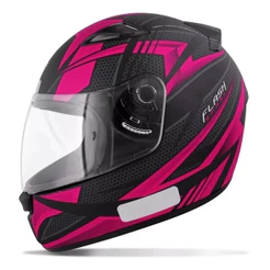 CAPACETE EBF SPARK FEMININO FLASH PRETO E ROSA FOSCO