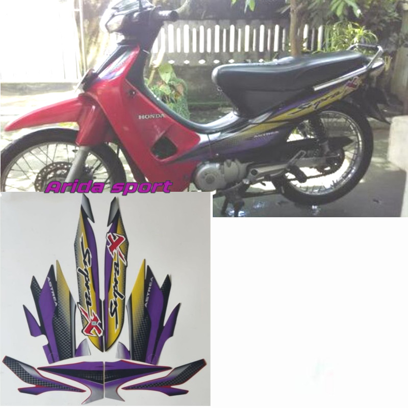 Adesivo Listrado Vermelho Para Motocicleta honda Astra supra x lama 100 2002 Preto Roxo Amarelo