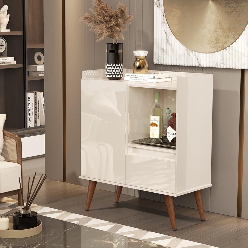 Buffet Aparador 2 Portas Status Com Pés Pinus - Off White