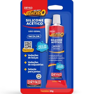 Silicone acético para vedação 50g VEDATUDO - Dryko