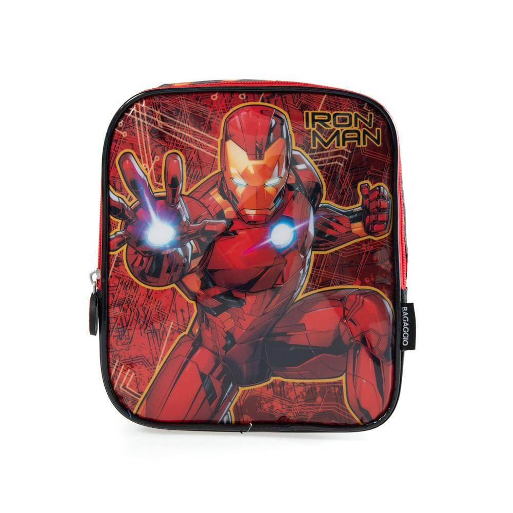 Lancheira Escolar Masculina Marvel Homem de Ferro Vermelha