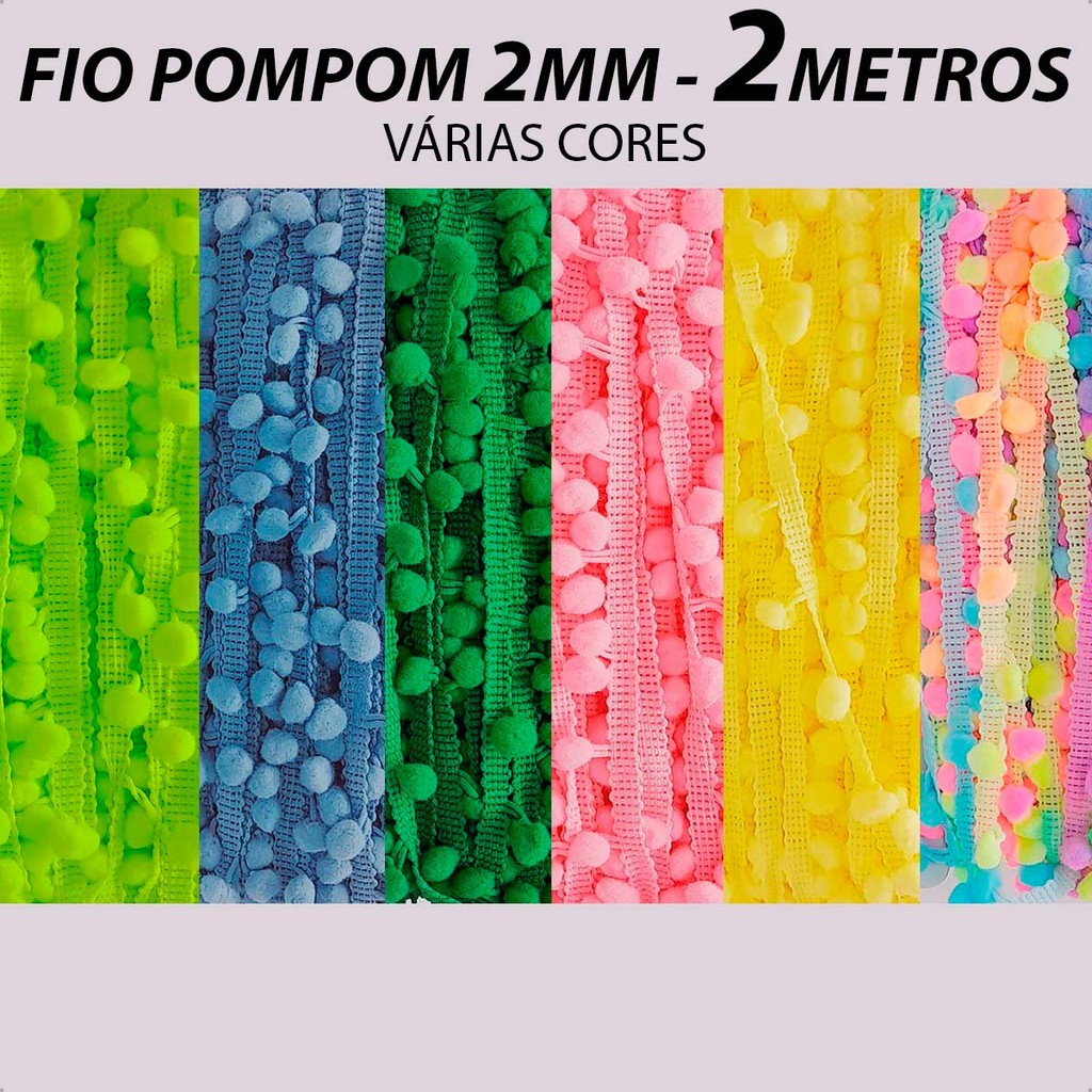 FIO DE POMPOM 20MM SINTETICO -2MT Artesanato/Roupa em Oferta na Shopee