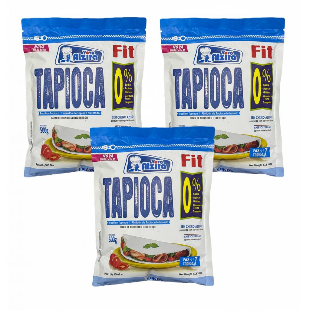 3x Goma De Tapioca Fit Hidratada- Vovó Alzira- 500g