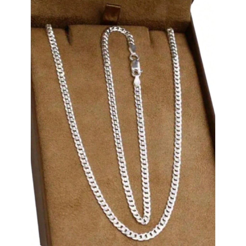 Colar corrente Prata 60cm + pulseira grumet prata  925 banhada rn001