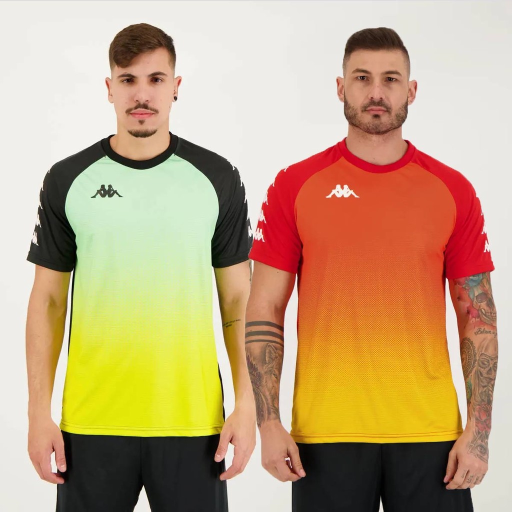 Kit 2 Camisas Kappa Sport Carrell Amarela e Vermelha em Oferta na Shopee