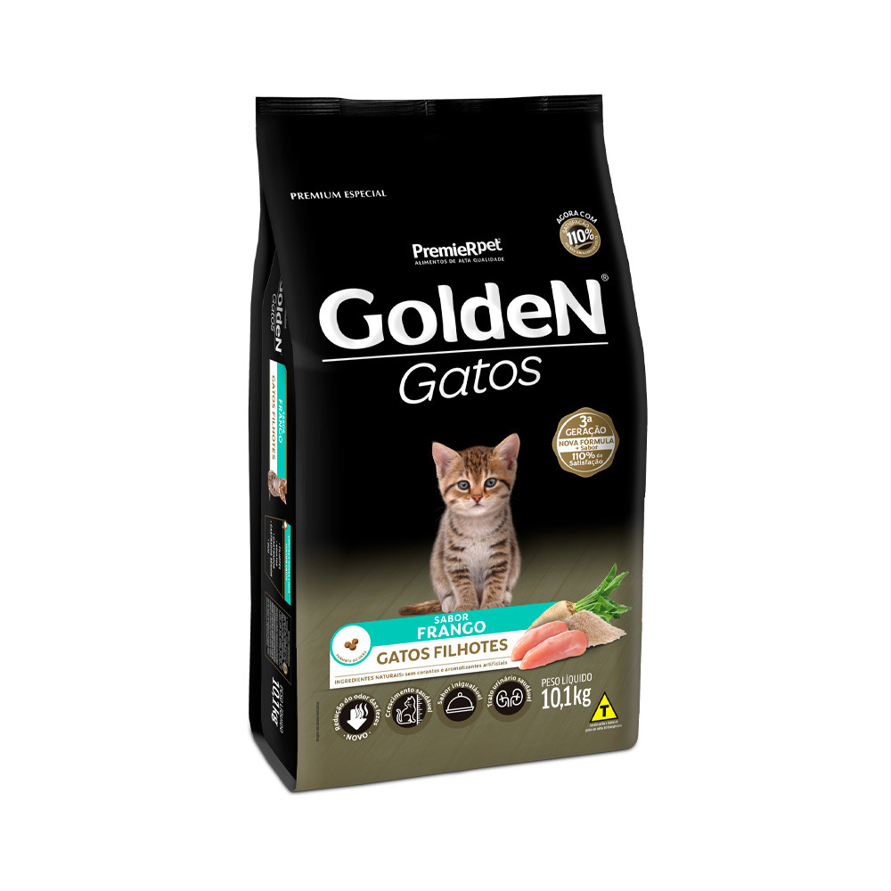 GOLDEN FORMULA GATOS FILHOTE SABOR FRANGO 10,1KG em Oferta na Shopee